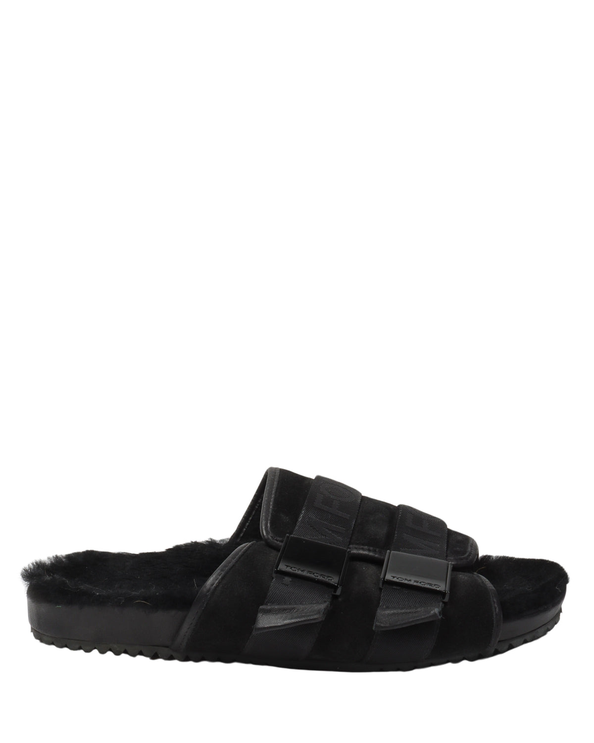 Strapped Sandals with Fur Footbed