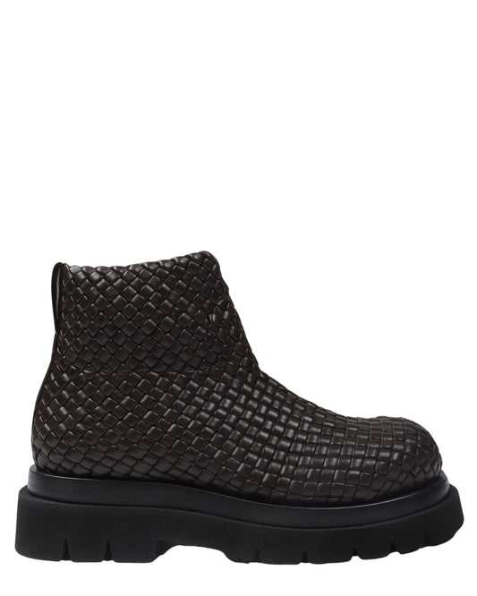 Intrecciato Woven Leather Boots