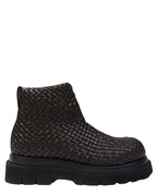 Intrecciato Woven Leather Boots