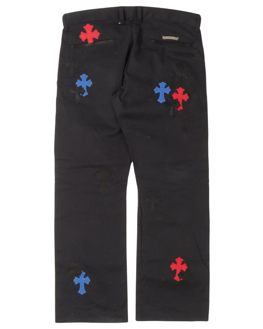 Multicolor Cross Patch Chino Pants