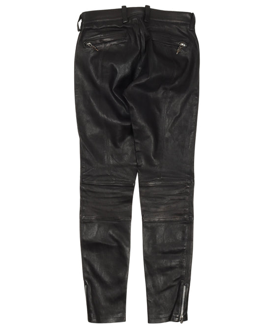 Slim Fit Leather Pants