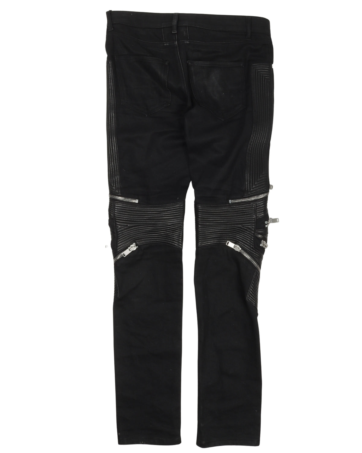 Leather Biker Jeans