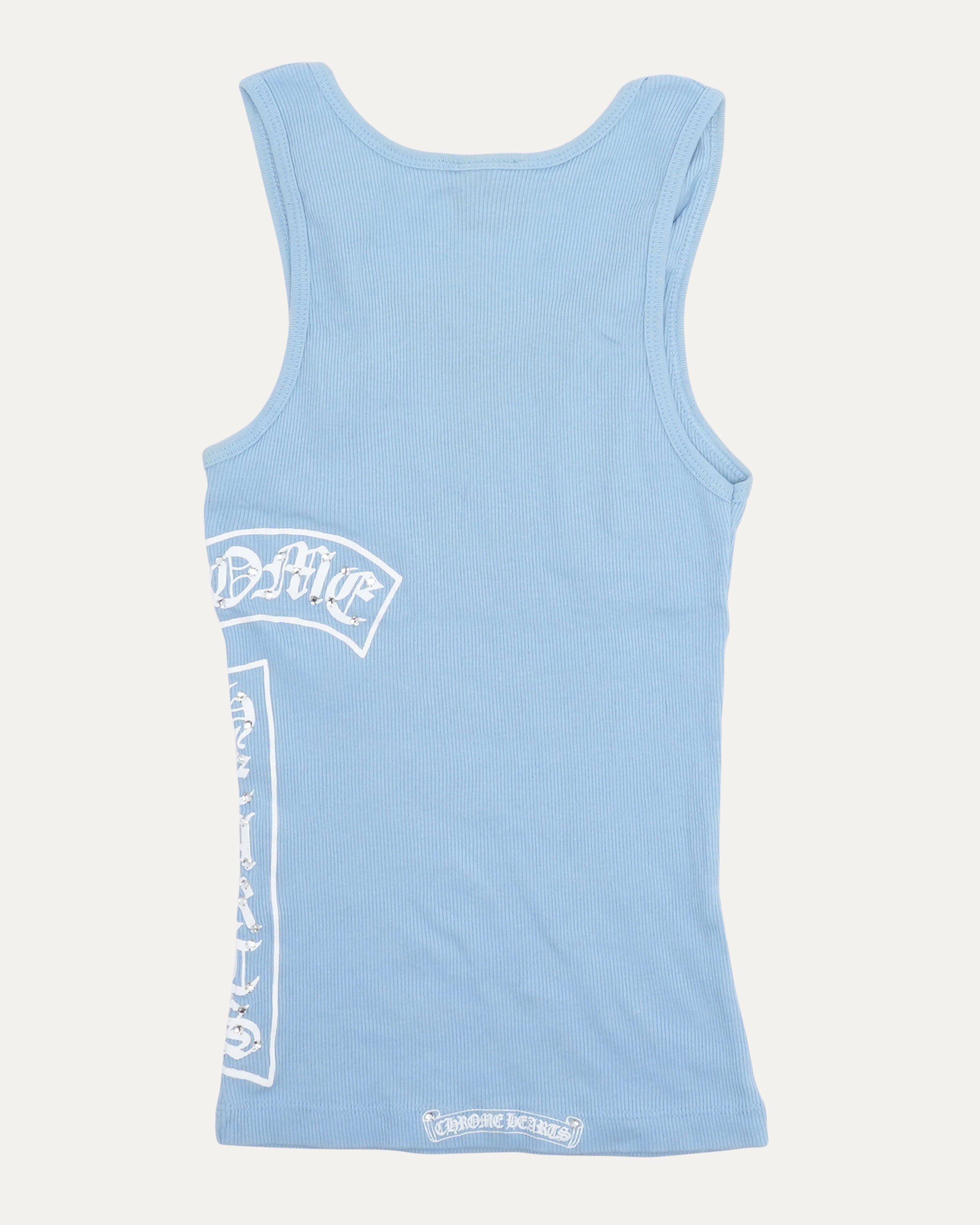 Chrome Hearts Rhinestone Embellished Horseshoe Logo Tank Top