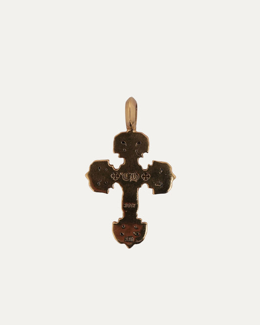 22k Gold Diamond Filigree Cross Pendant