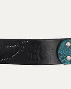 King Cobra Studded Leopard Inlay Belt