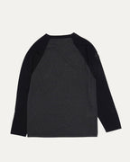 Silk Blend Cross Patch Long Sleeve Raglan T-Shirt