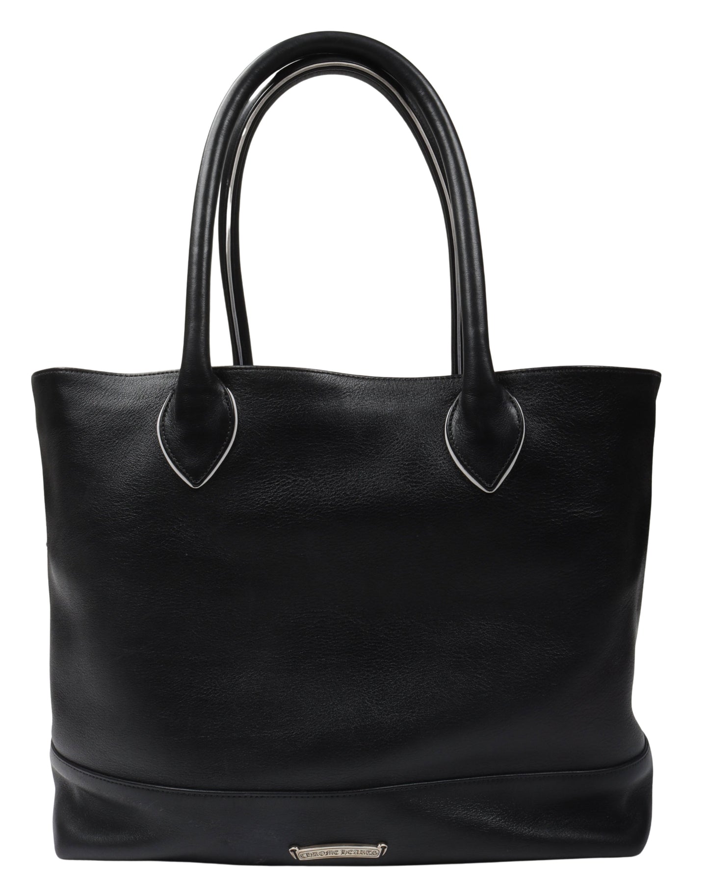 Striped Leather Cemetery Cross Patch Tote Bag