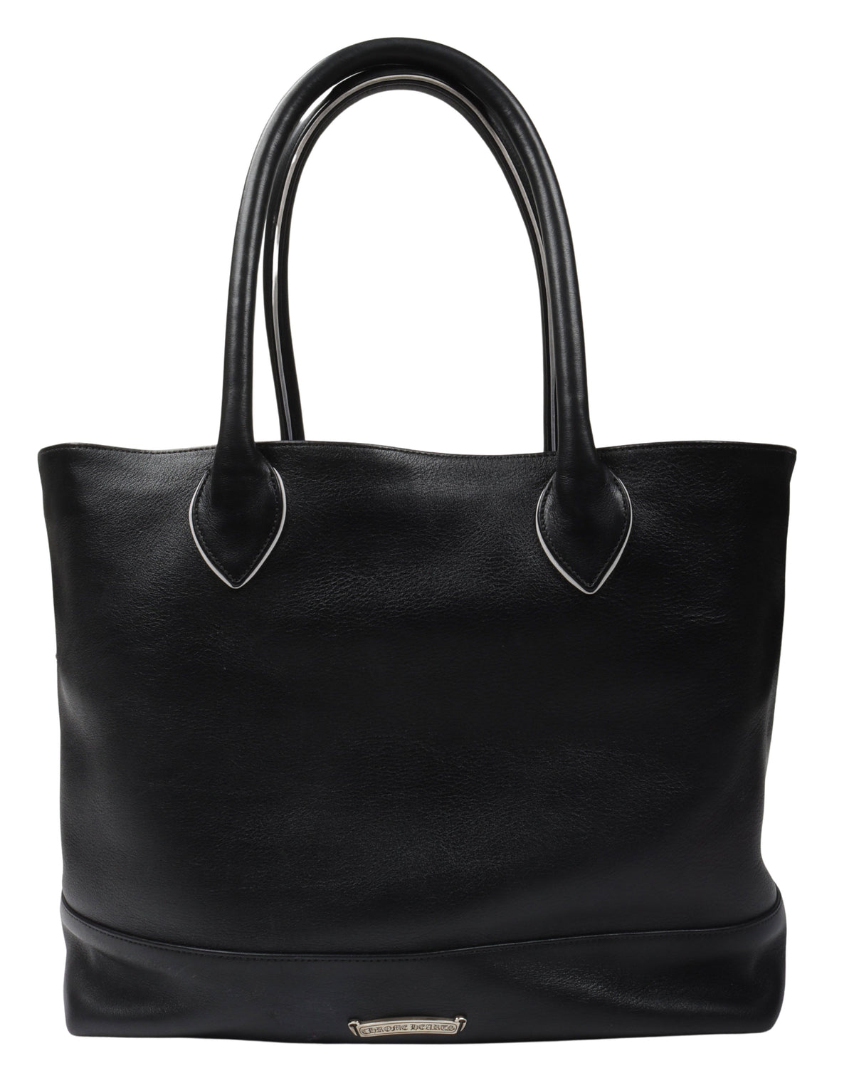 Striped Leather Cemetery Cross Patch Tote Bag