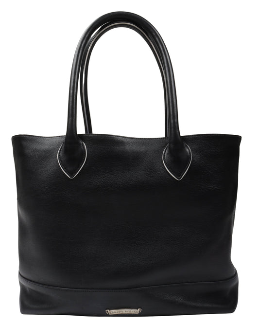 Striped Leather Cemetery Cross Patch Tote Bag