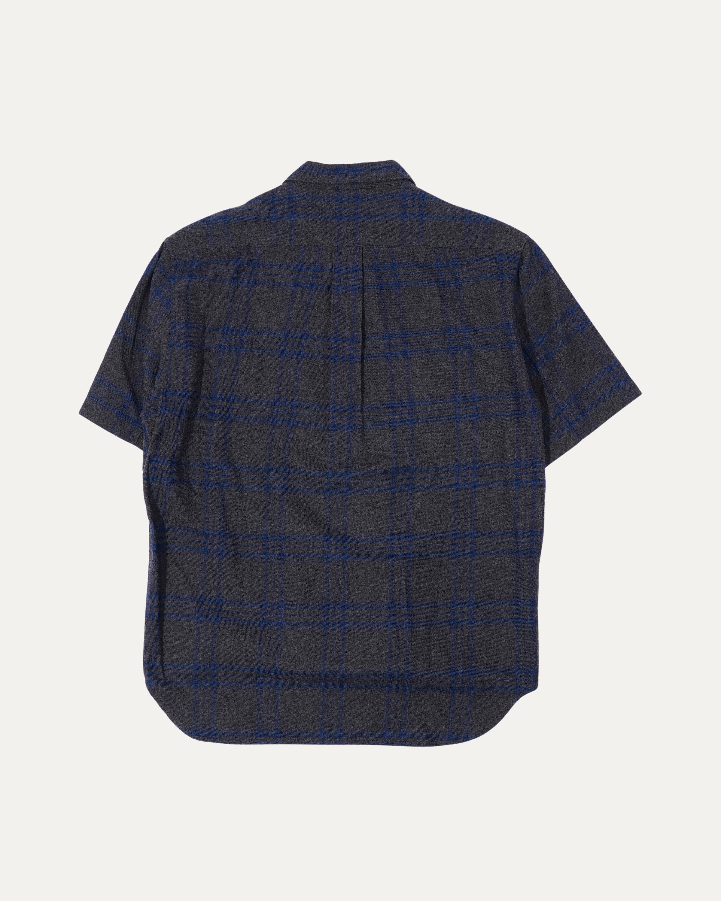 Short Sleeve Flannel Zip Up Shirt