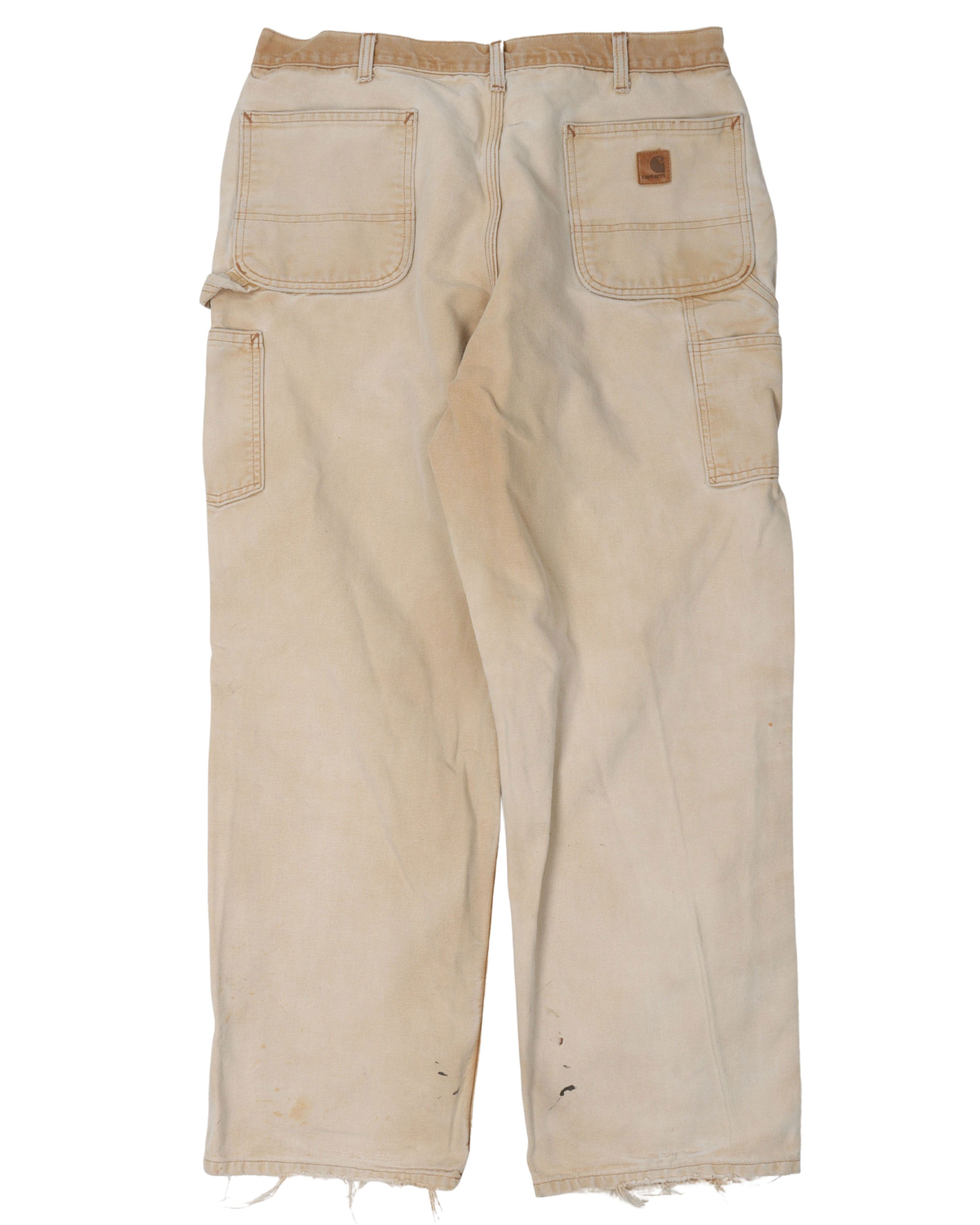Carhartt Carpenter Pants Relaxed Fit in Khaki Tan Work Jeans Mens Size  36-36 EUC | eBay