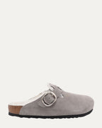 Dagger Embellished Birkenstock Boston Shearling Lined Suede Mule