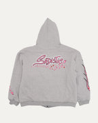 Embroidered Sadistic Thermal Lined Zip Up Hoodie