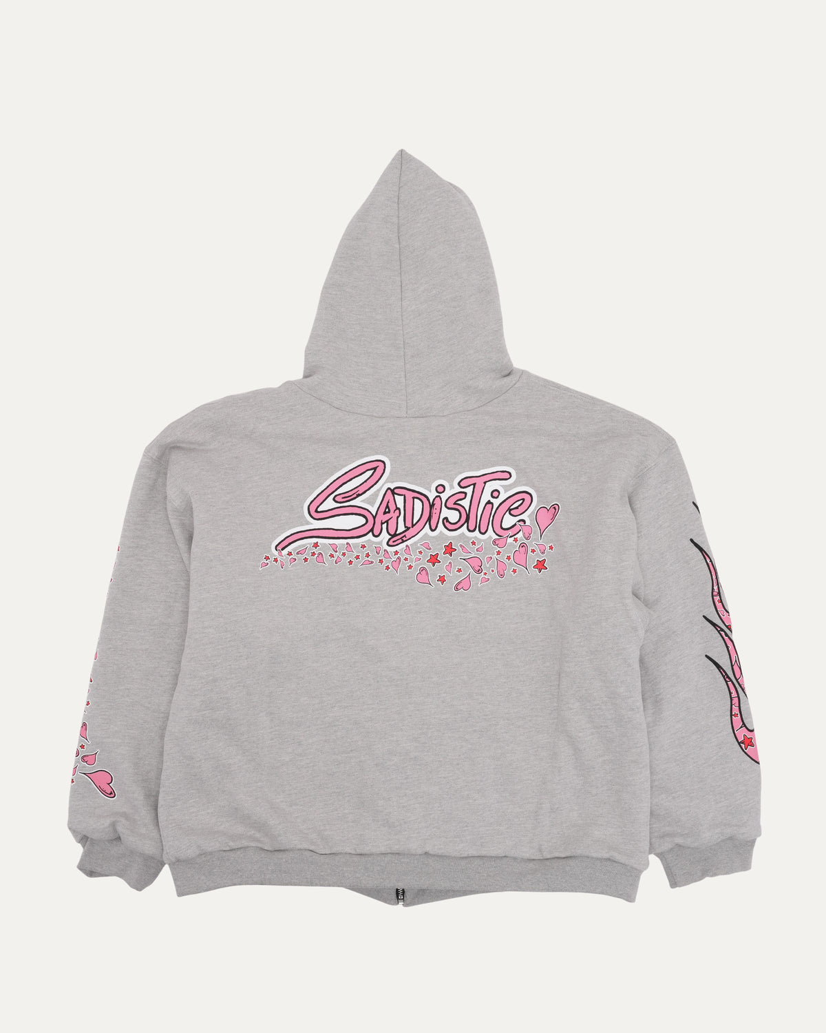 Embroidered Sadistic Thermal Lined Zip Up Hoodie
