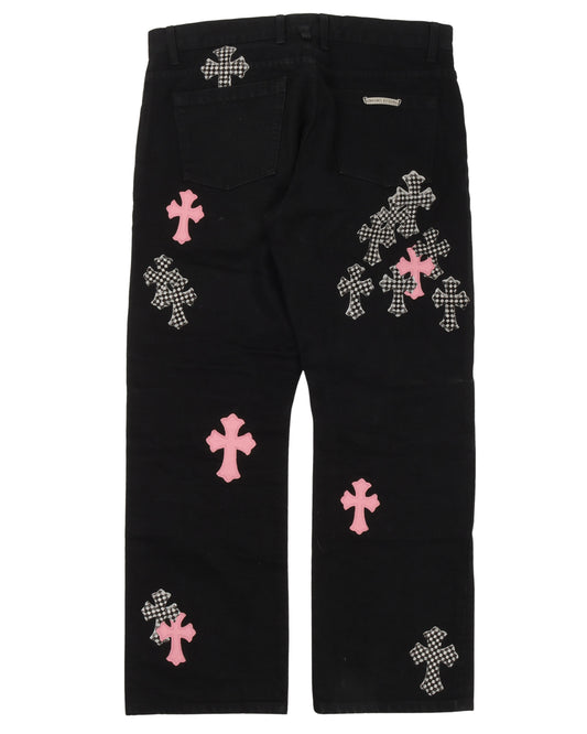Cross Patch Fleur Knee Jeans w/ 35 Cross Patches