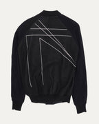 Contrast Sleeve Leather Bomber Jacket
