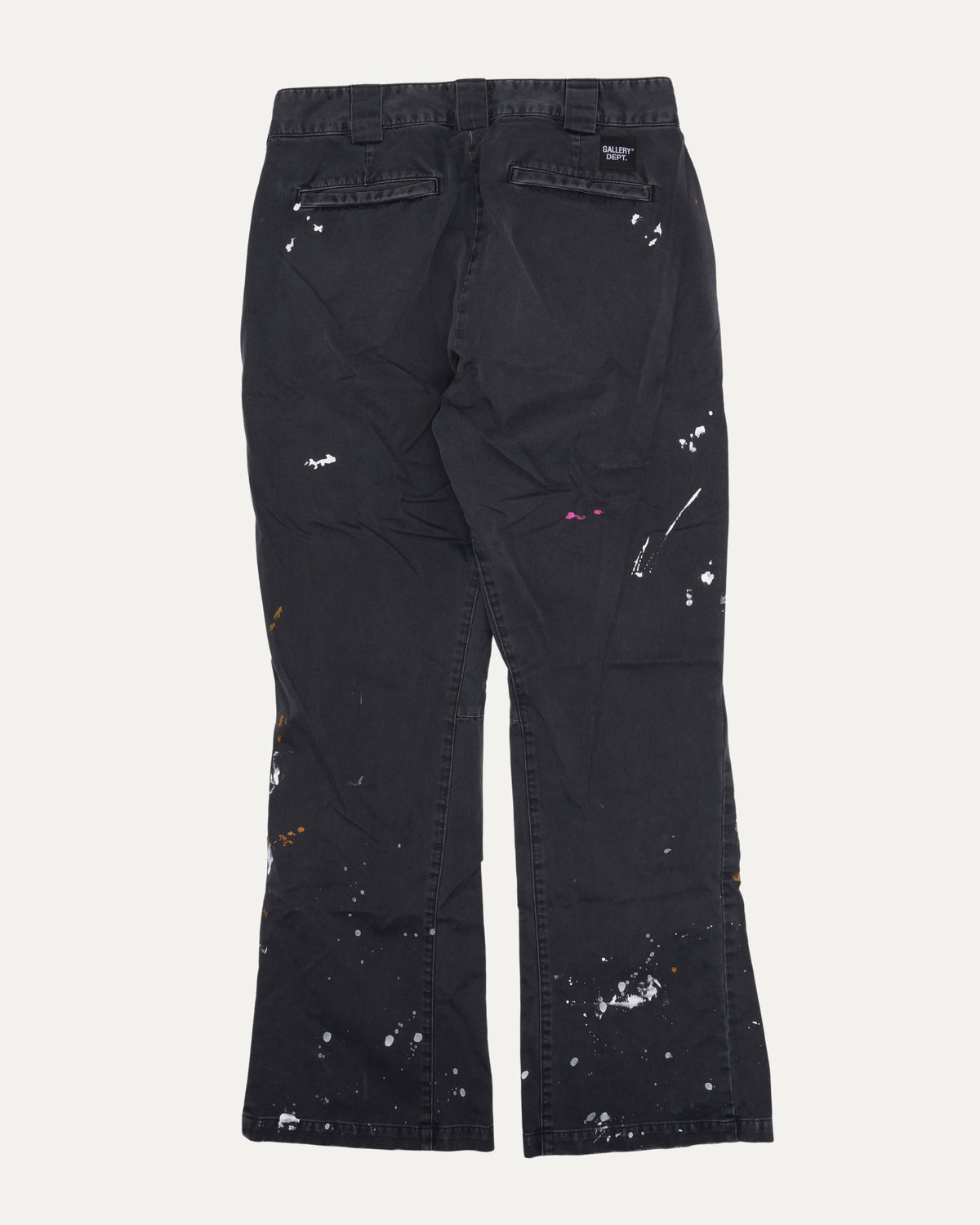 Paint Splatter Flared Chino Pants
