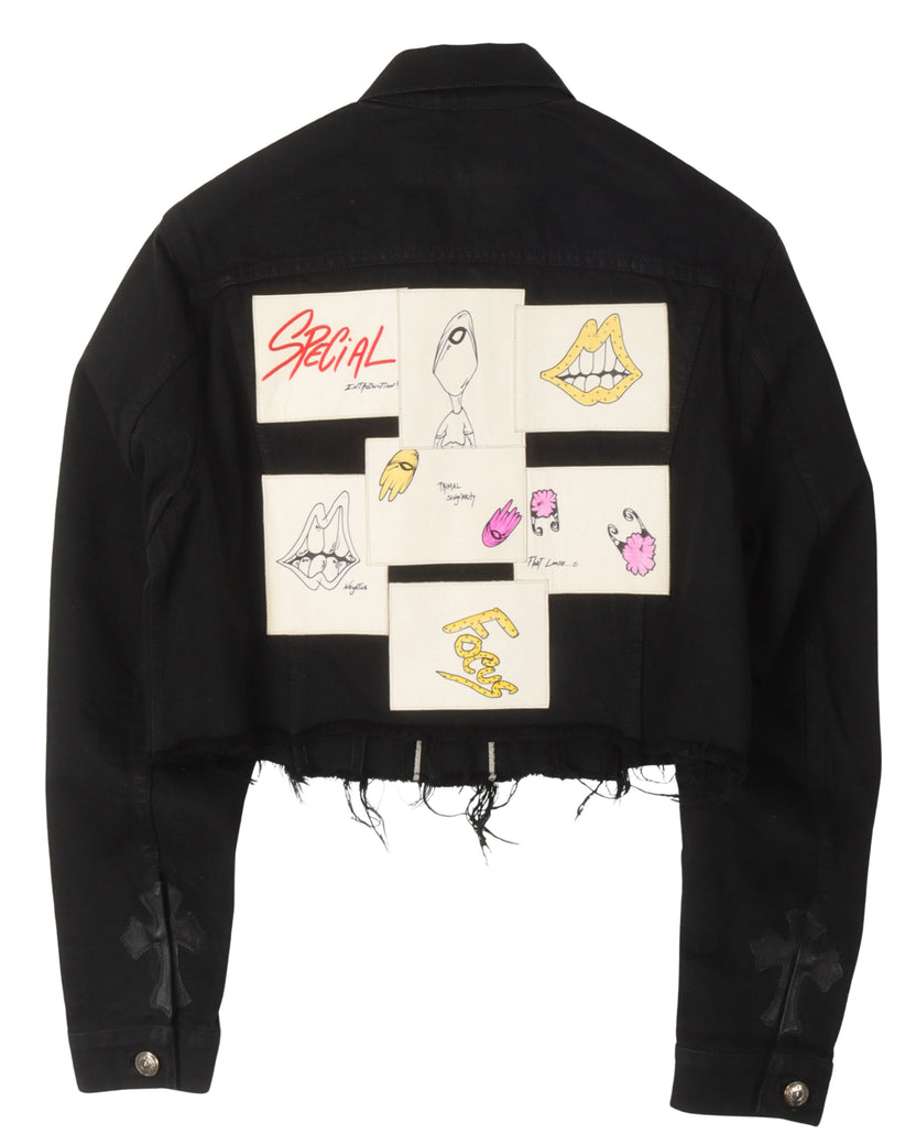 Matty Boy Chomper Patch Cropped Denim Jacket