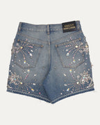 Rhinestone Embellished Jean Shorts