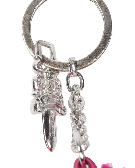 Fuzzy Dice Keychain w/ Dagger