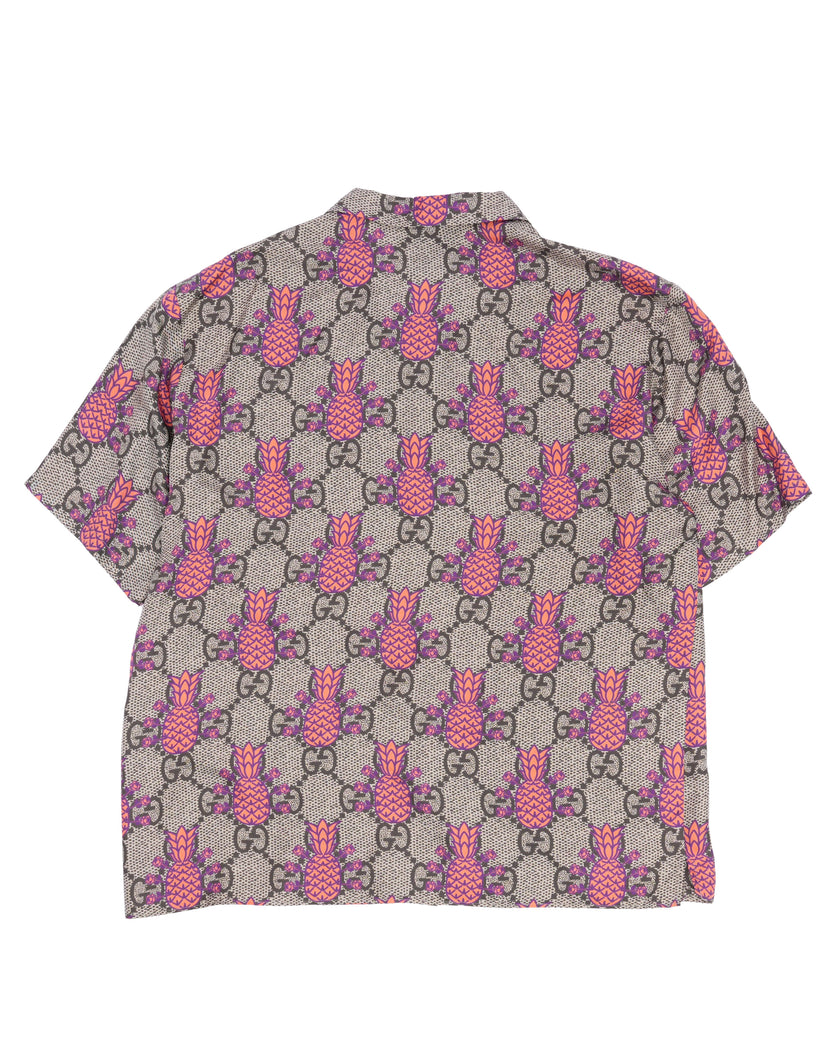 Pineapple Monogram Silk Shirt