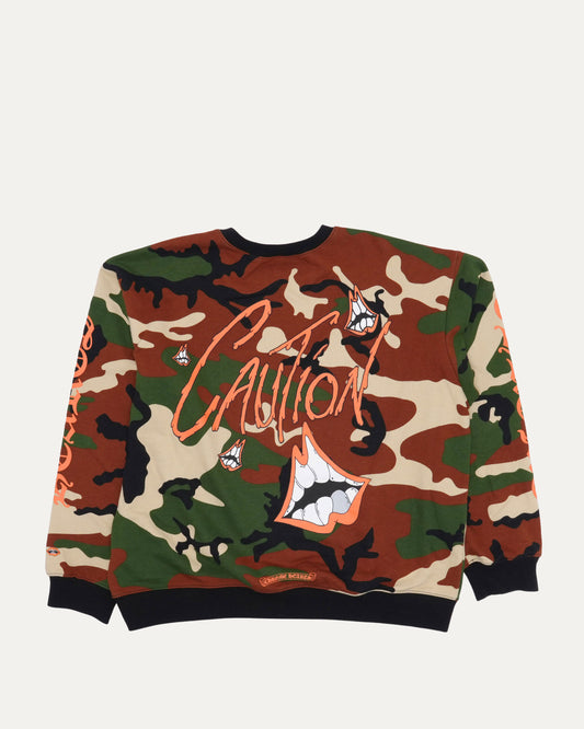 Camouflage Matty Boy Caution Crewneck Sweatshirt