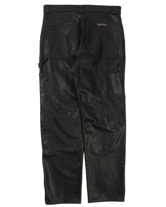 Leather Fleur Knee Carpenter Pants