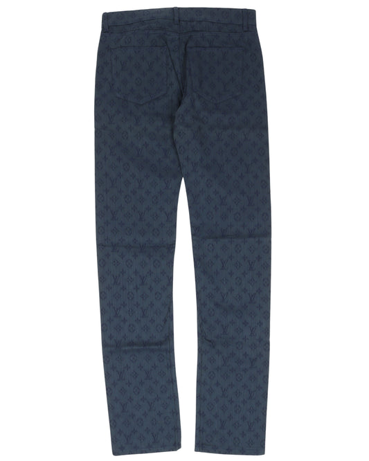 Slim Monogram Blue Jeans