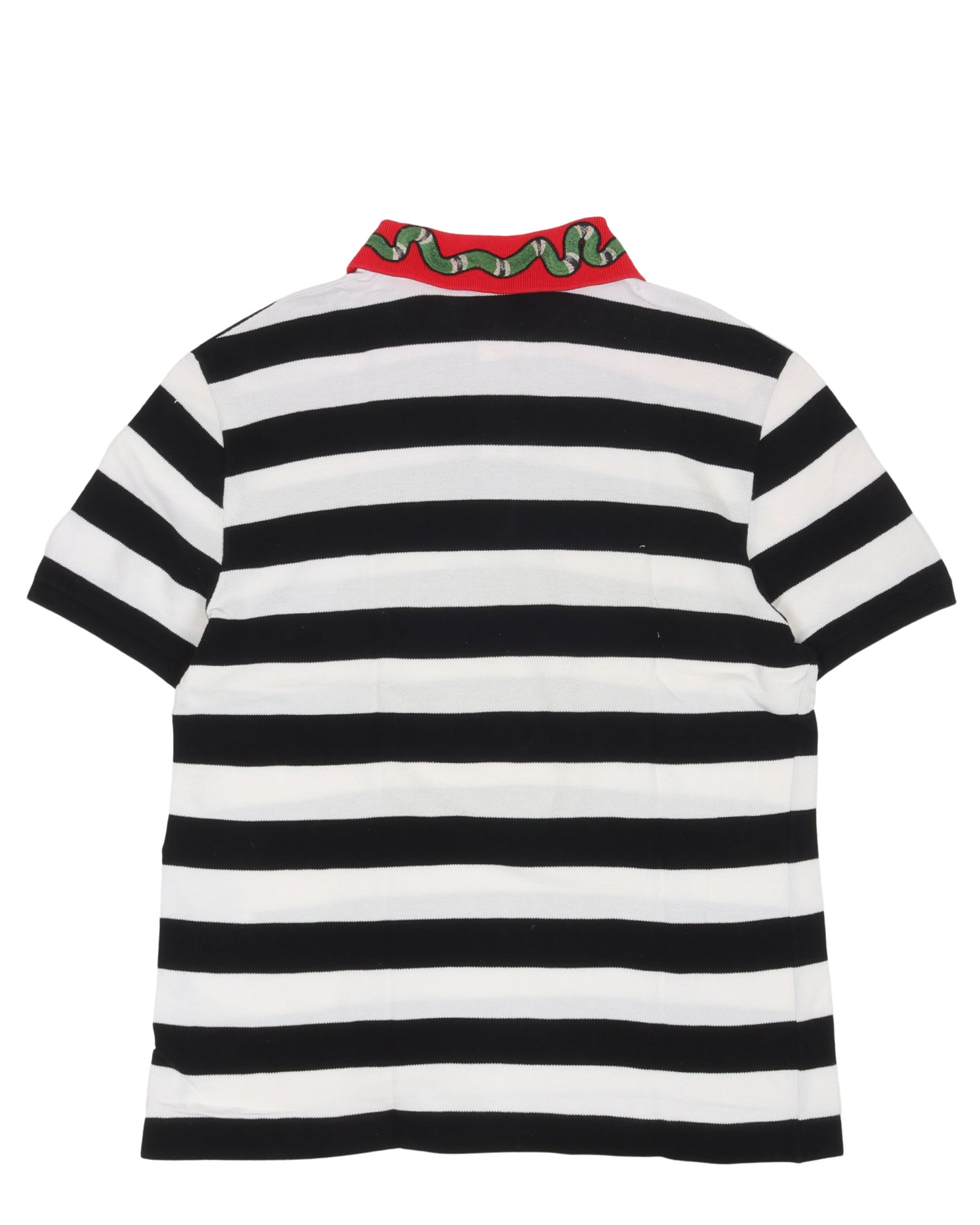 Striped Embroidered Snake Polo Shirt