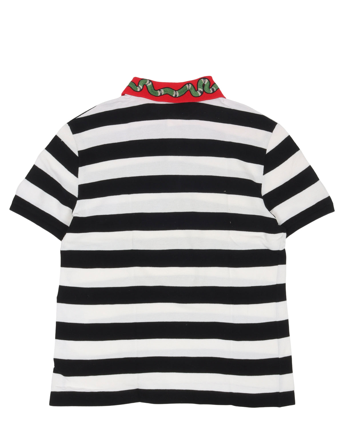 Striped Embroidered Snake Polo Shirt
