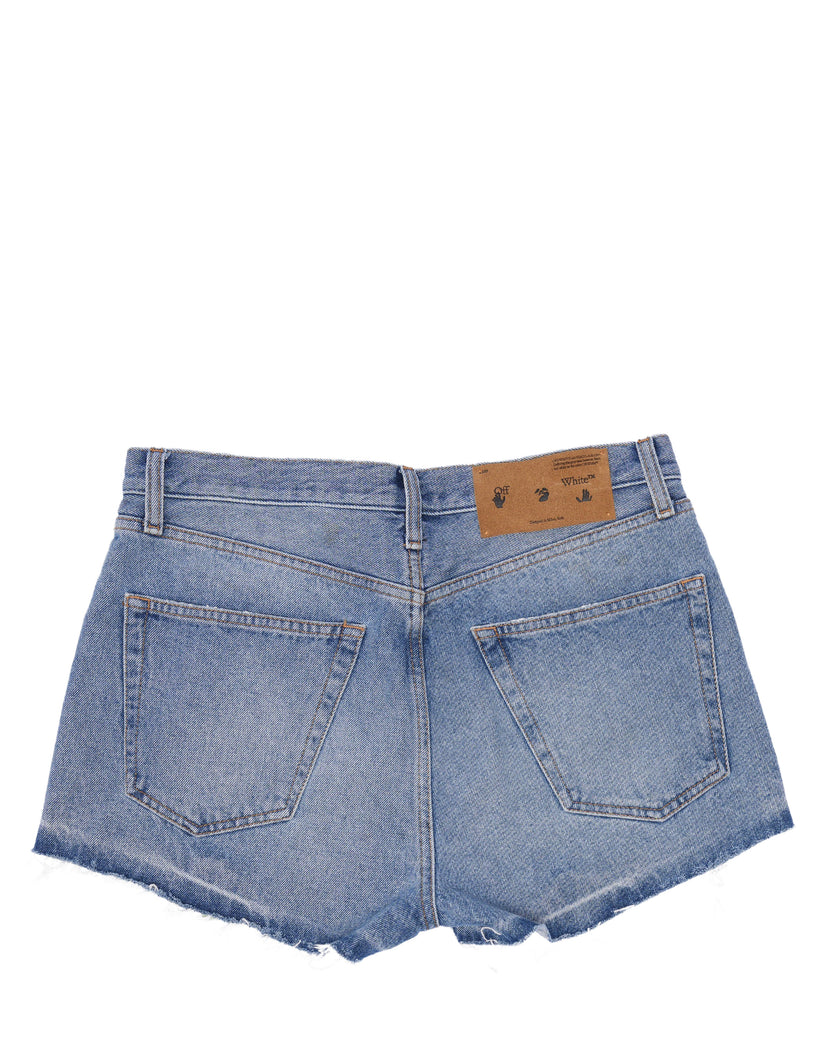 Frayed Hem Denim Shorts