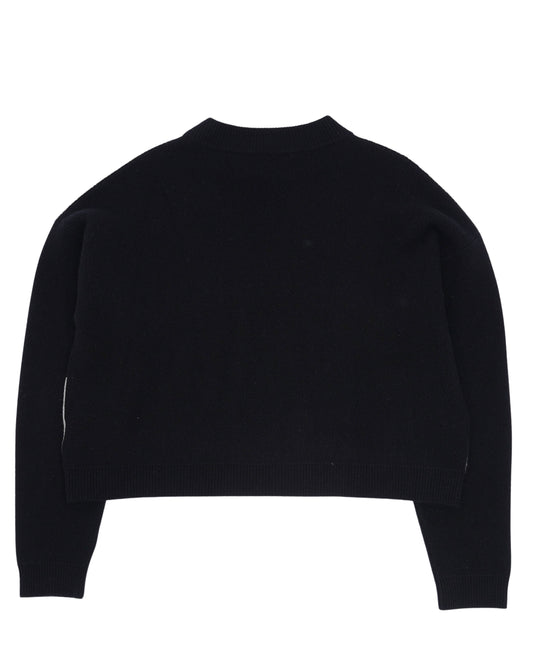 Wool-Cashmere Blend Check Sweater