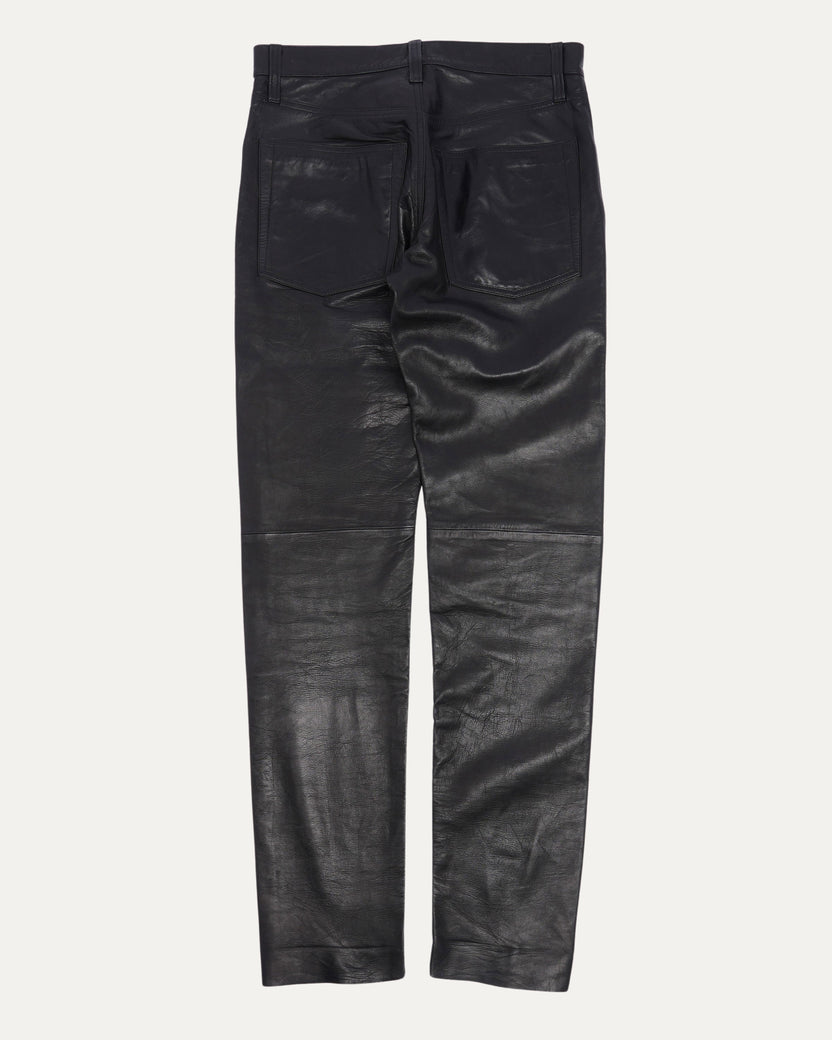 Leather Slim 5 Pocket Pants