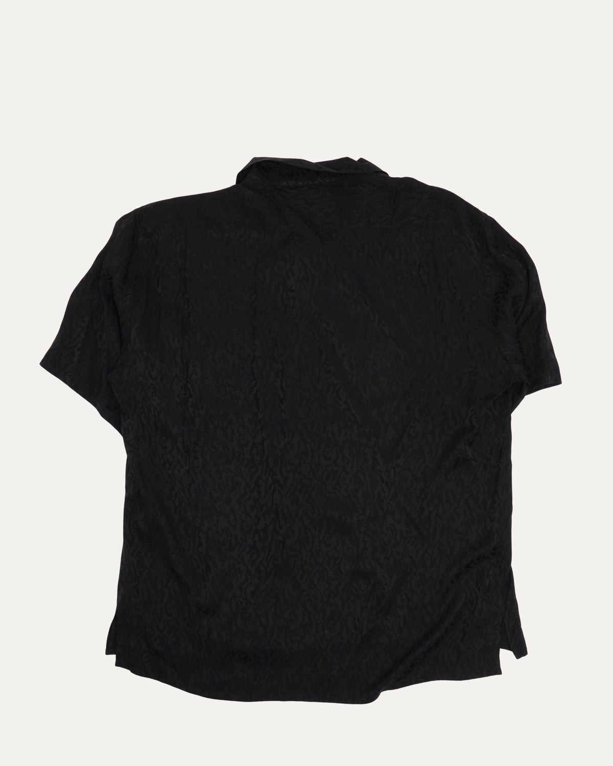 Tonal Animal Print Silk Blend Short Sleeve Shirt