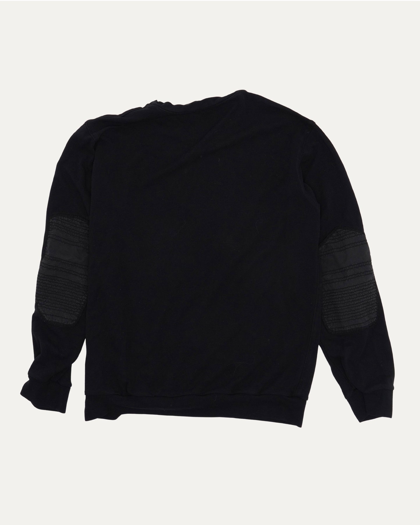 Textured Elbow Patch Crewneck Sweatshirt