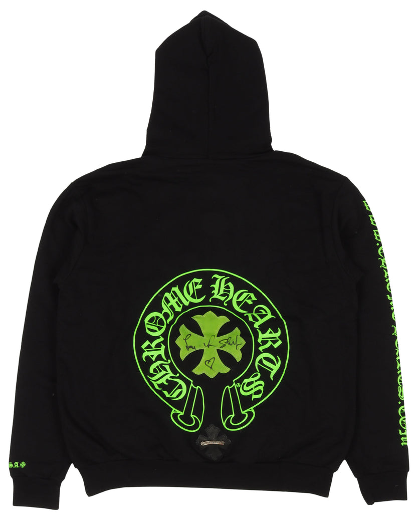 Signed Leather Cross Patch Hoodie