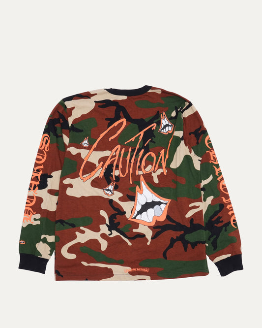 Camouflage Matty Boy Caution Long Sleeve T-Shirt