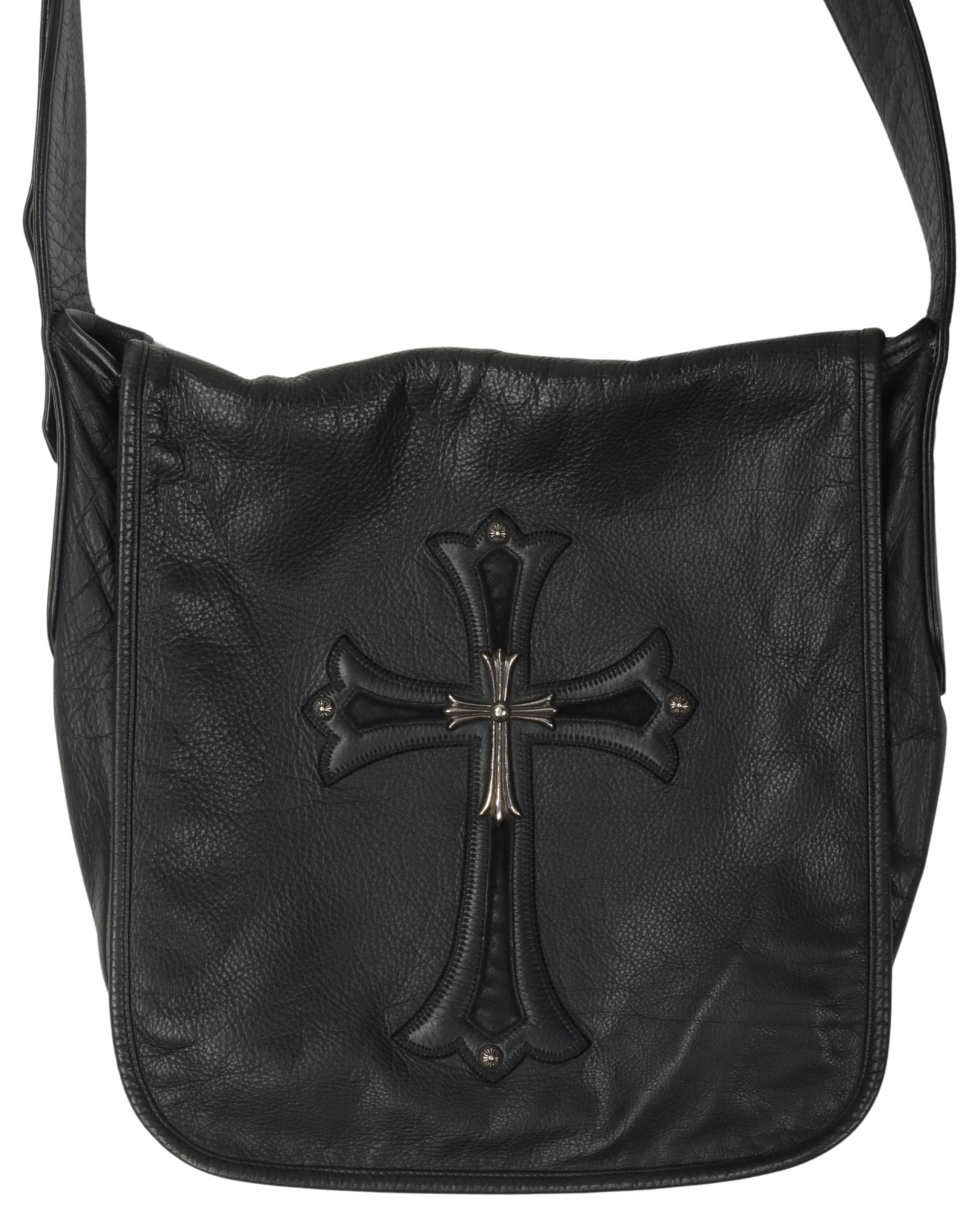 Leather & Silver Cross Shoulder Bag