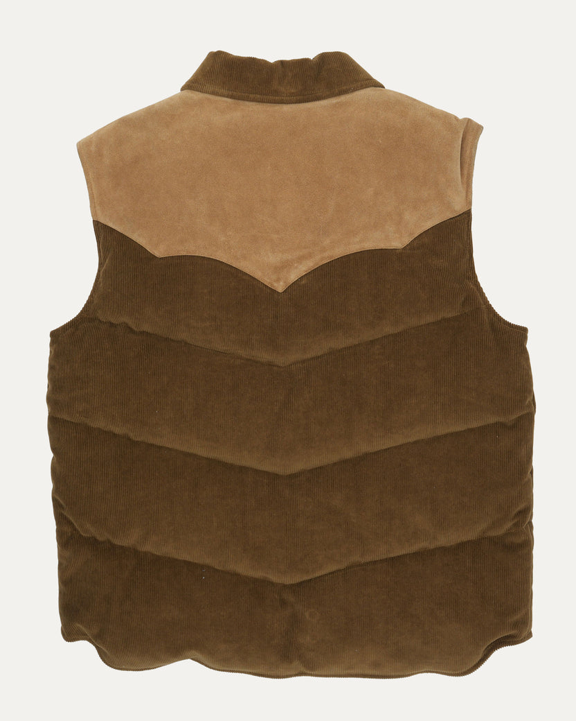 Suede and Corduroy Down Vest