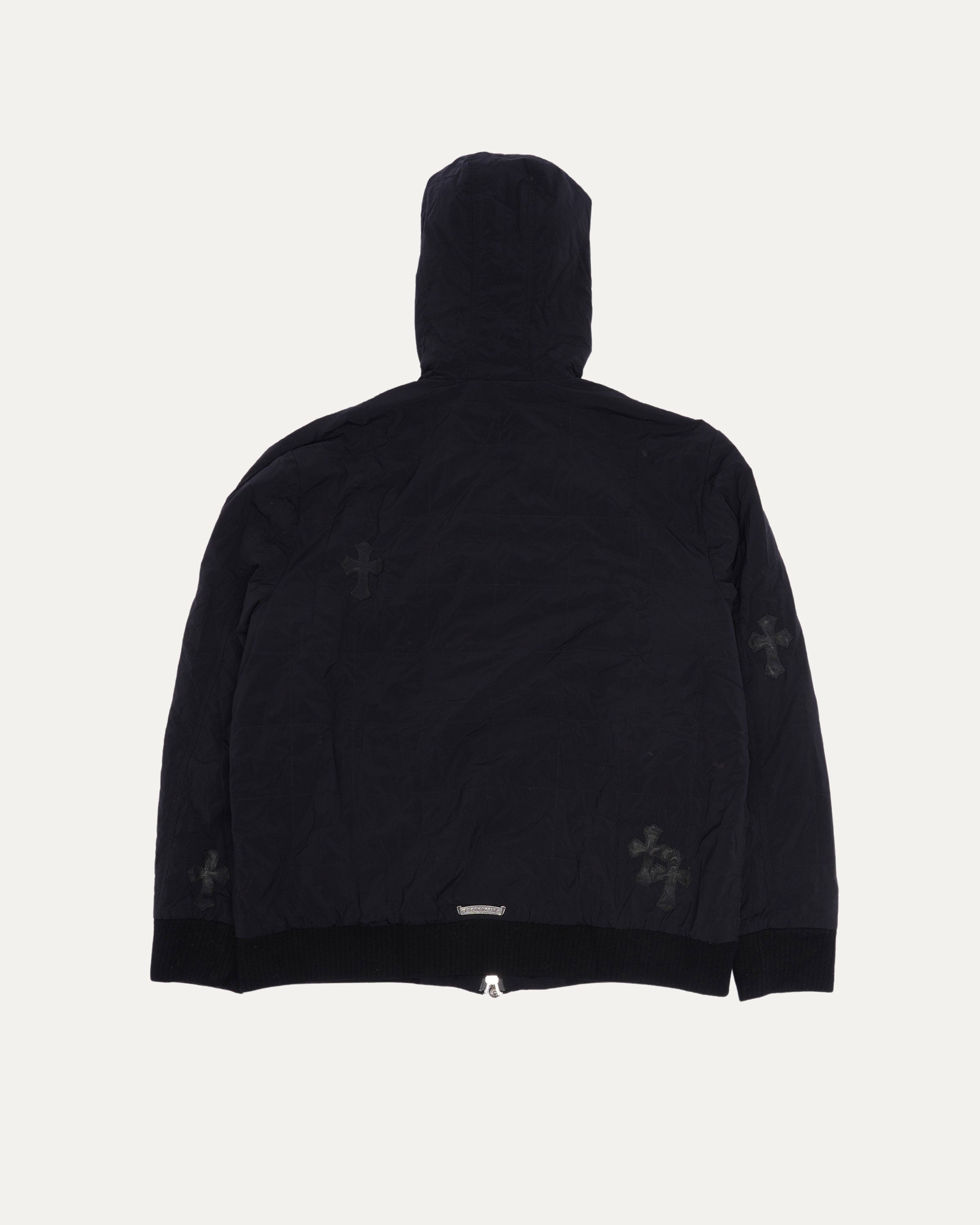 Nylon Cross Patch Zip-Up Jacket