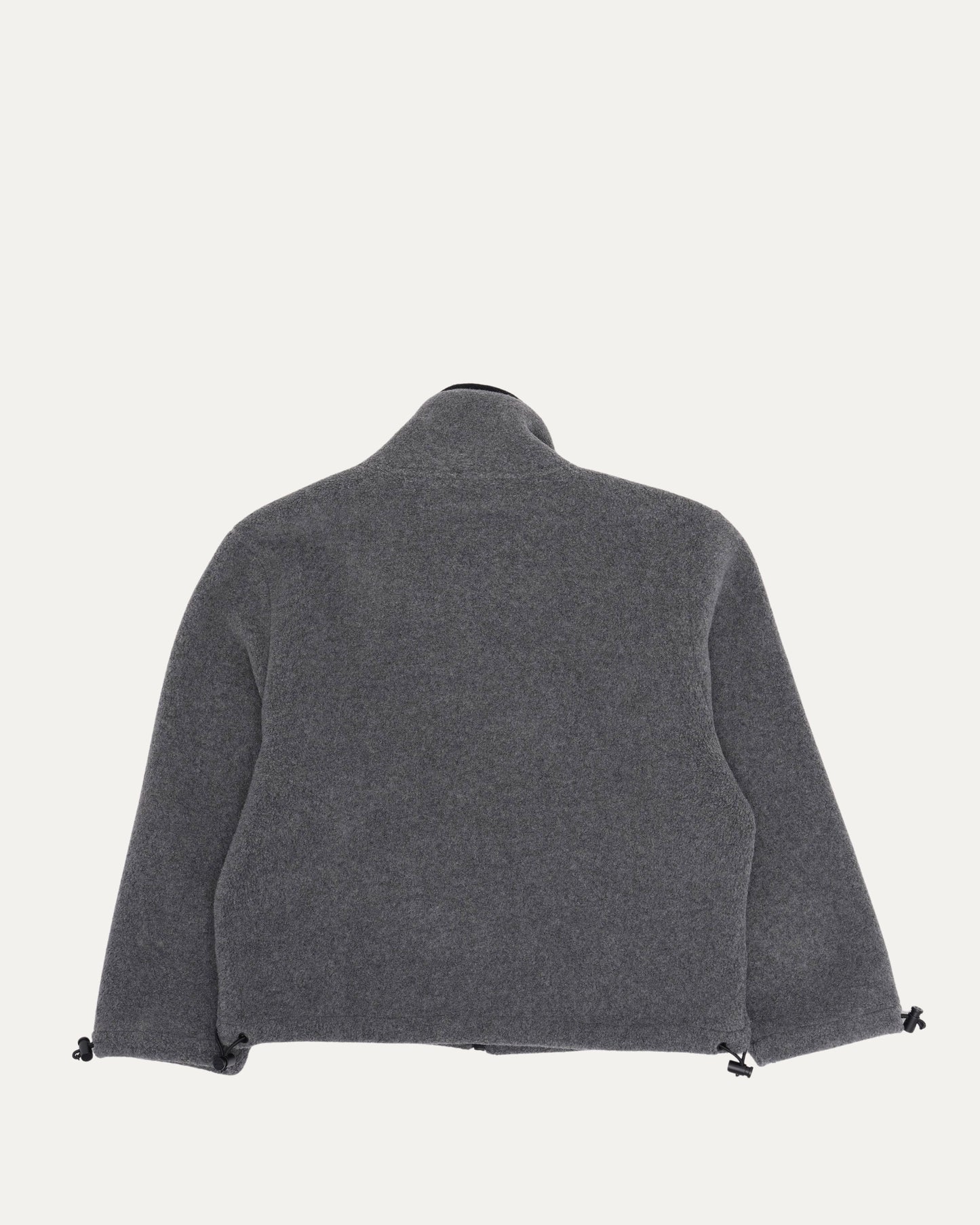 Cropped Sleeve Fleece Zip Up Jacket
