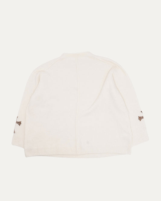 Silk Cashmere Blend Cross Patch Sweater