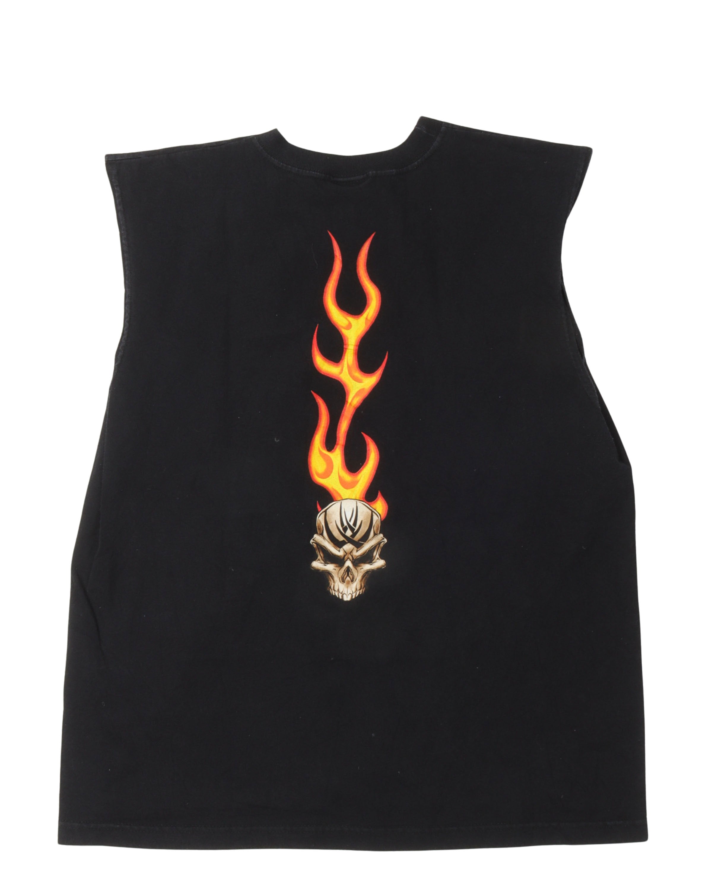 Year of The Dragon Flaming Skull Sleeveless T-Shirt