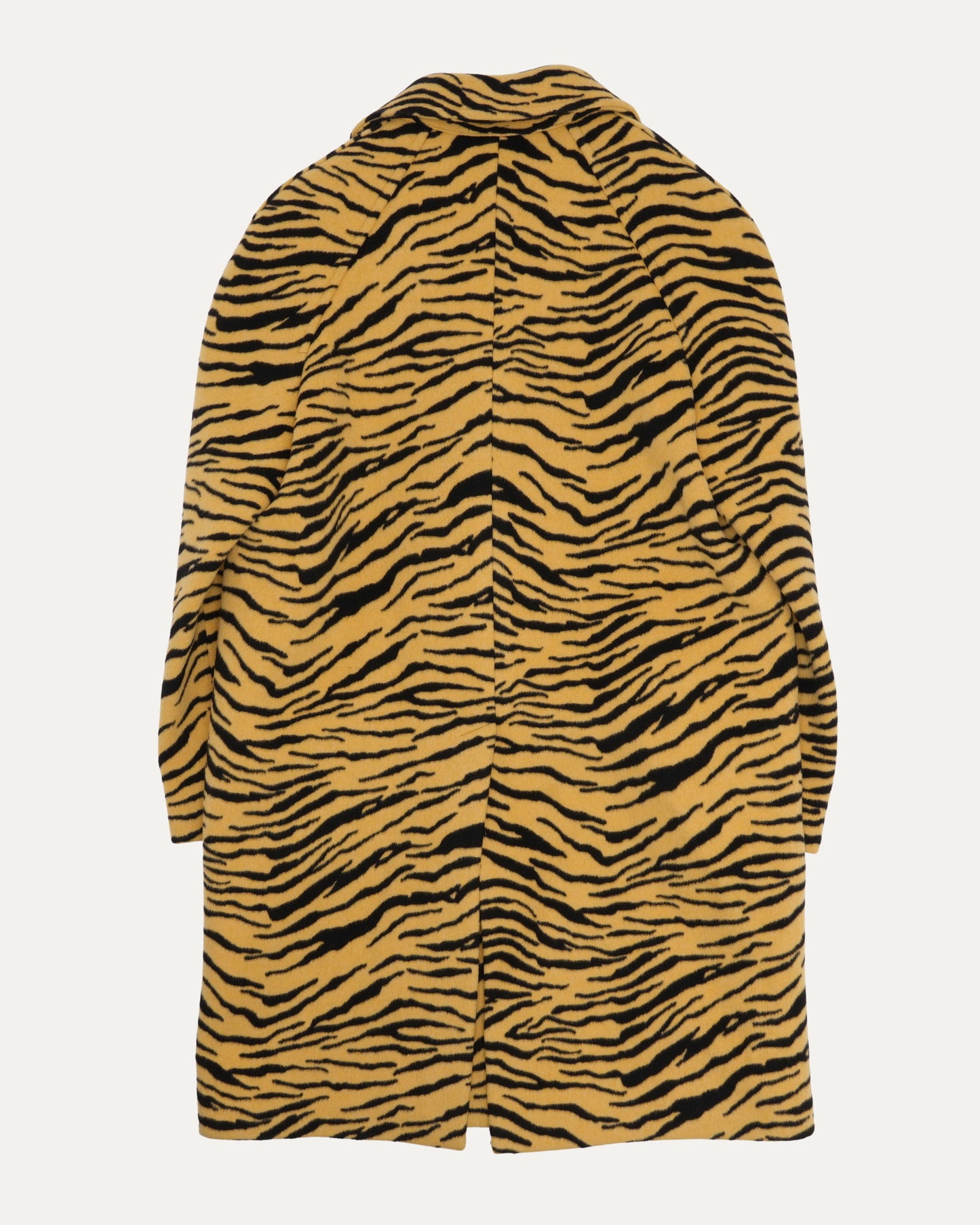 Tiger Stripe Wool Mac Coat