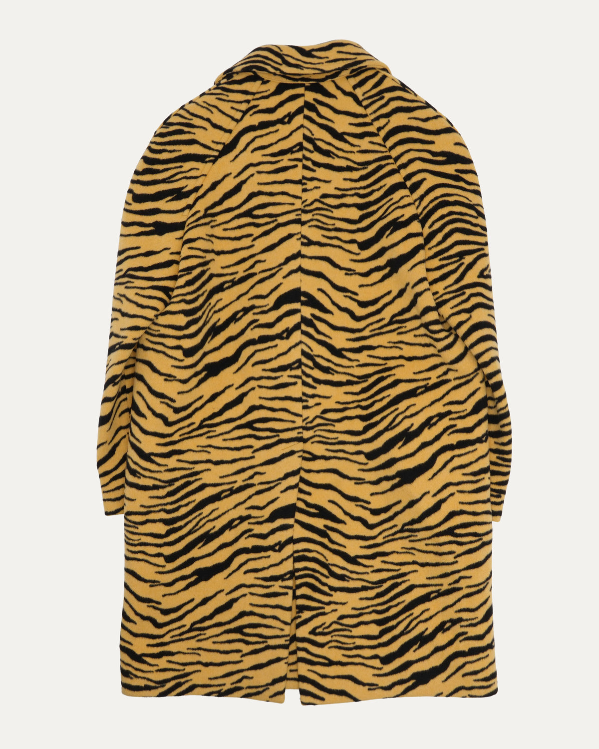 Tiger Stripe Wool Mac Coat
