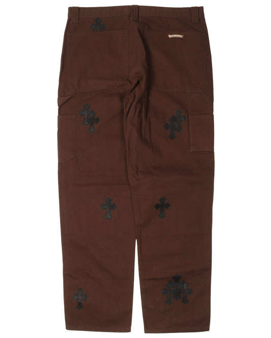 Leather Cross Double Knee Pants