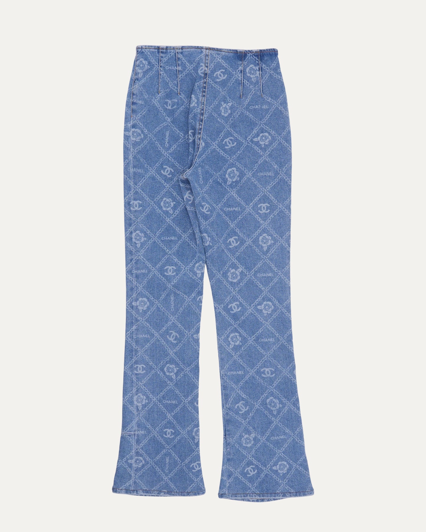 Chain Motif Bootcut Jeans