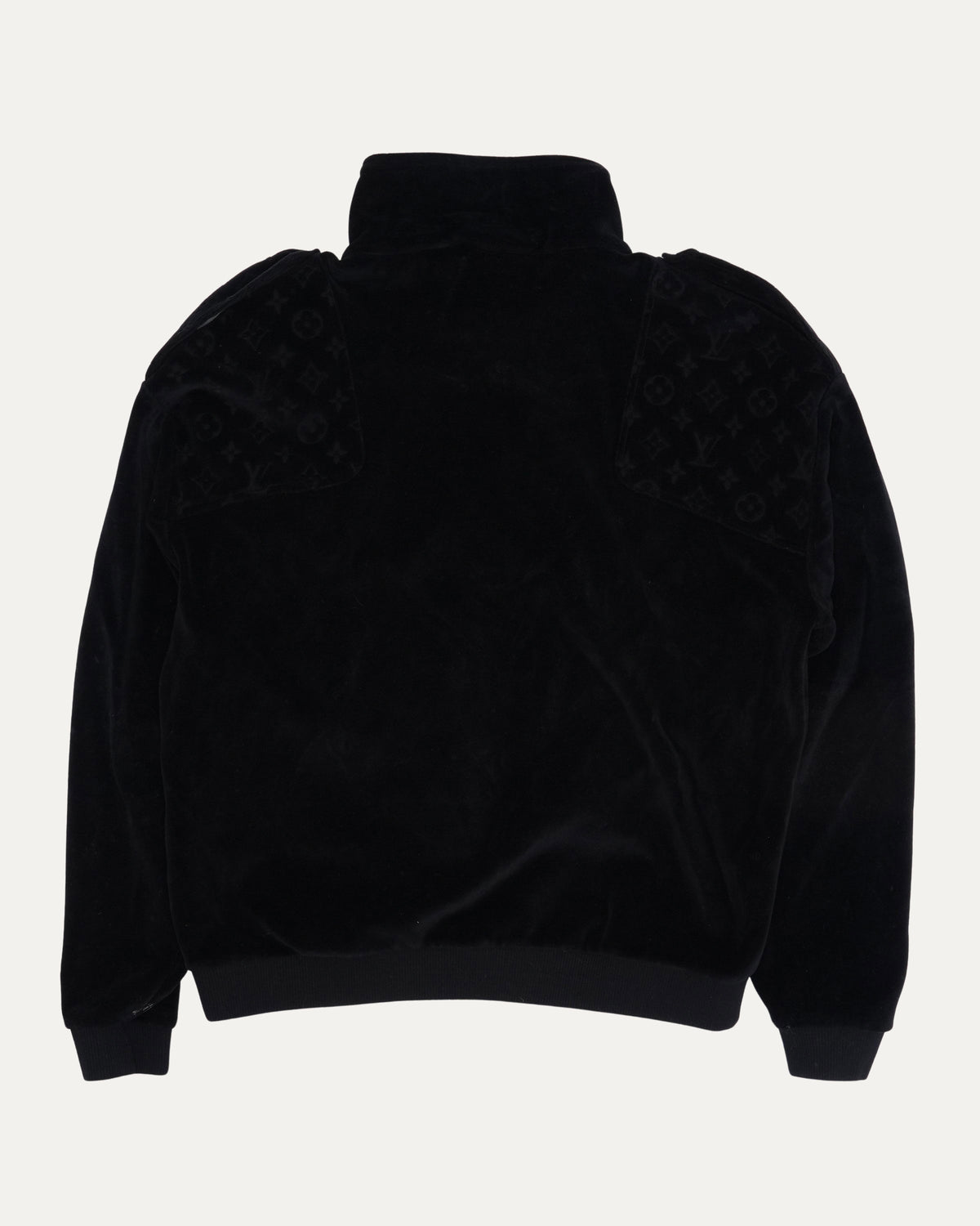 Velour Monogram Cargo Pocket Quarter Zip Jacket