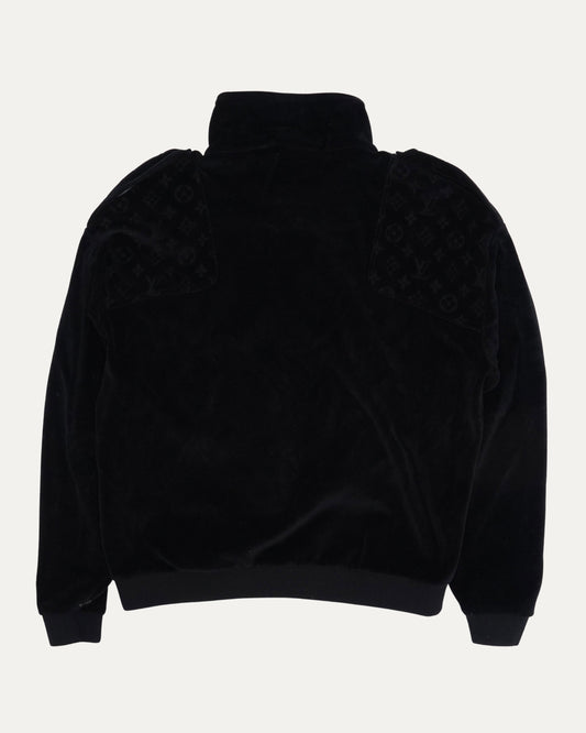 Velour Monogram Cargo Pocket Quarter Zip Jacket