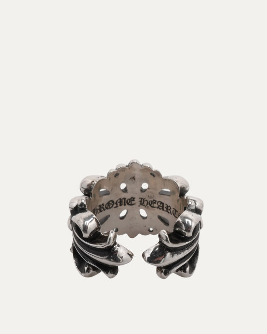 Double Floral Cross Ring